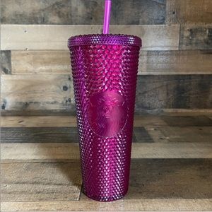 NWT Starbucks RARE Fall 22 Berry Bling Iridescent Venti Studded Tumbler 24 oz